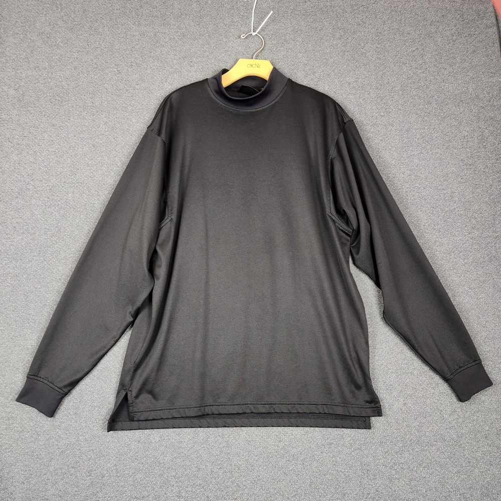 FootJoy Mens ProDry Performance Mock Neck Long Sleeve Golf Shirt Black Medium